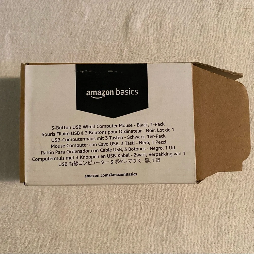 -AmazonBasics 3-Buttons USB Wired Computer Mouse Black 1-Pack